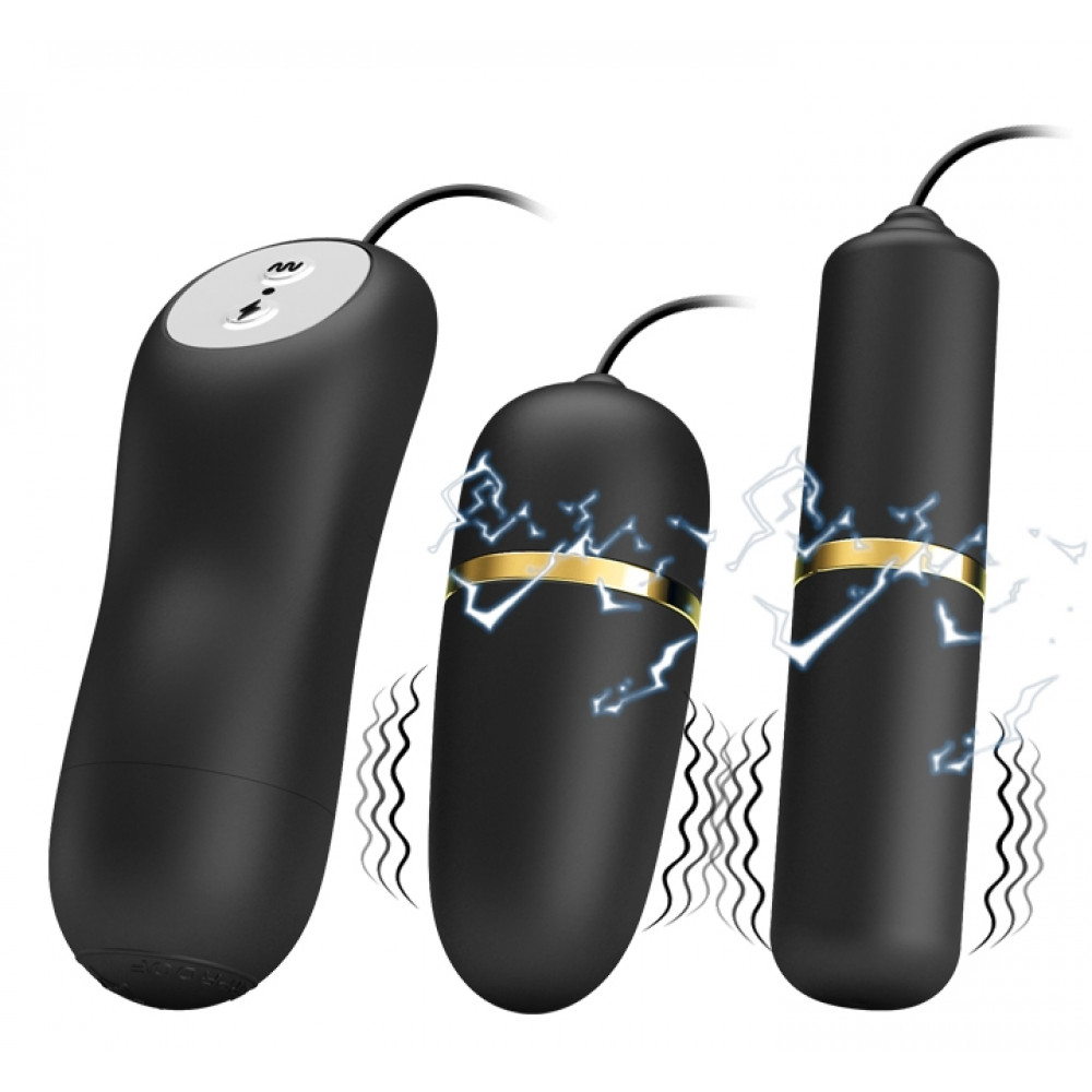 Різне - Віброяйце-електростимулятор Pretty Love Double Vibro-Bullets, BI - 014878