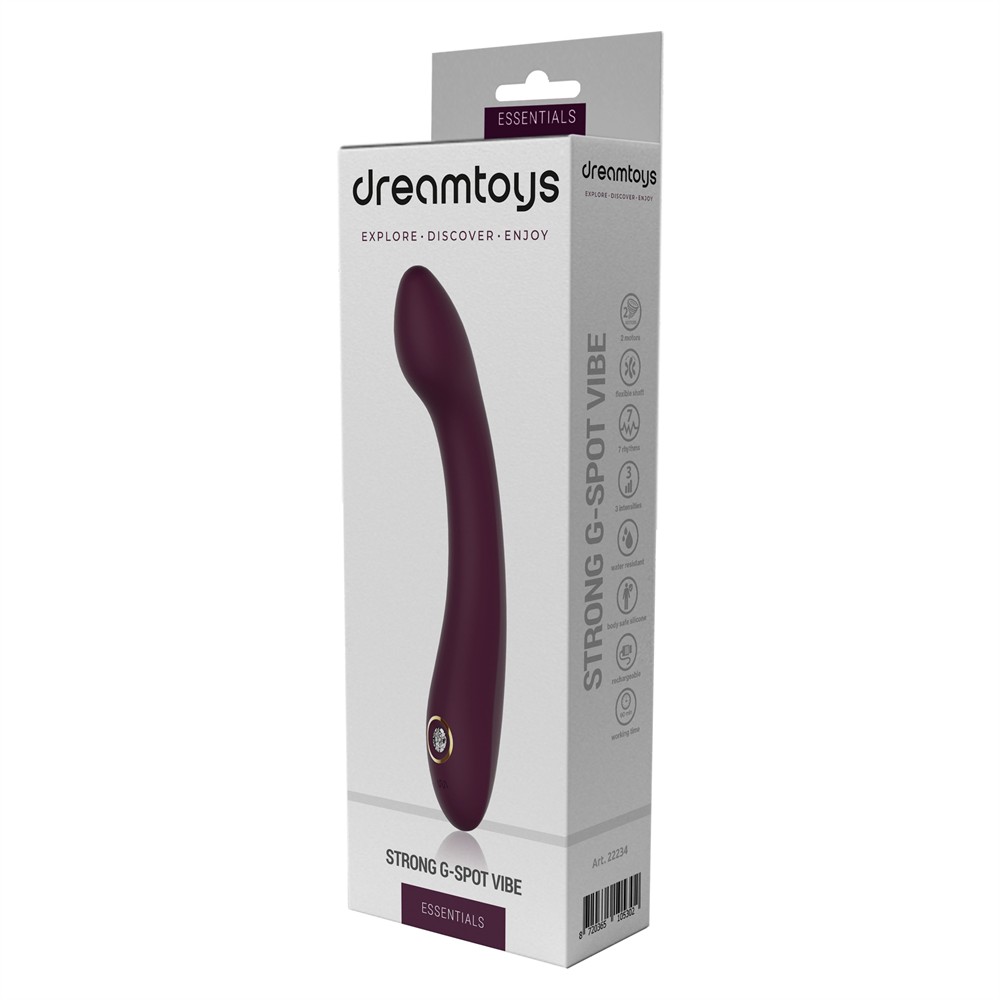 Стимулятор точки G - Вибратор для точки G Dream Toys Essentials со стразом, бордо, 21,8 × 3,6 см 1