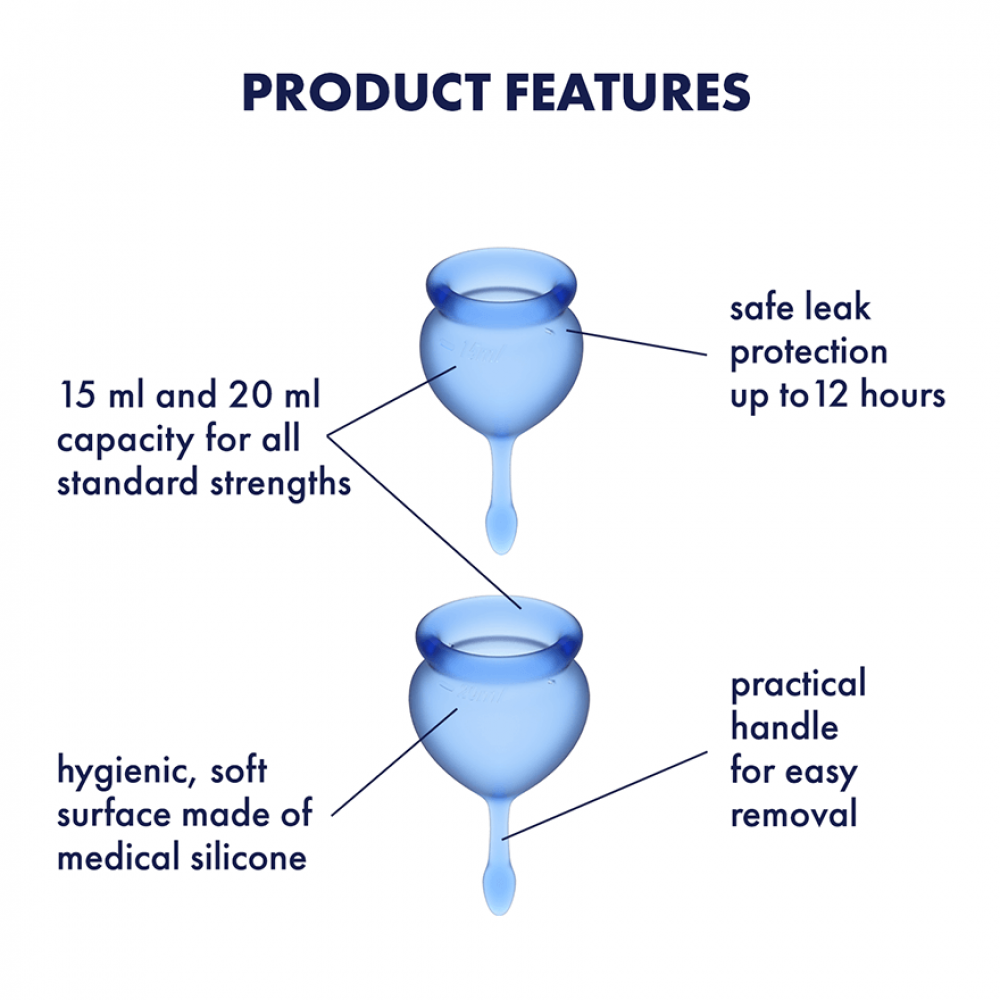 Менструальні чаші - Менструальна чаша набір Feel Good колір: синій Satisfyer (Німеччина) 4