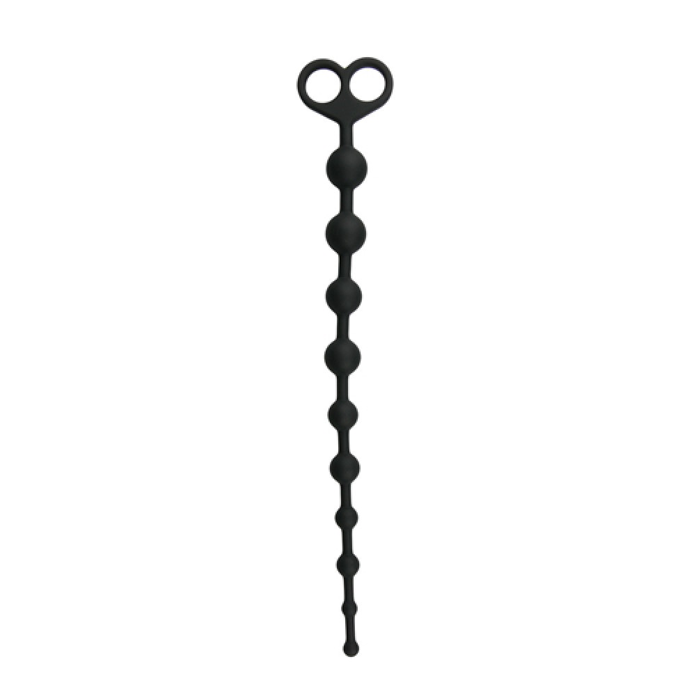 Анальные бусы и цепочки - ET106BLK Анальные бусы Long Anal Beads черные, 33.5 см x 2.5 см