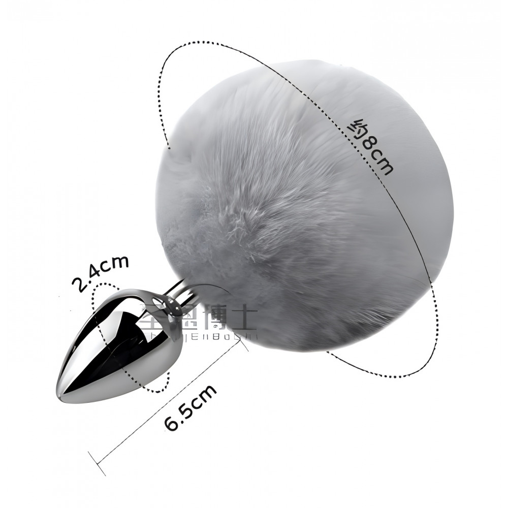 Анальные игрушки без вибрации - Анальная пробка с хвостом SKN-Z33 Red ( размер XS ) 1