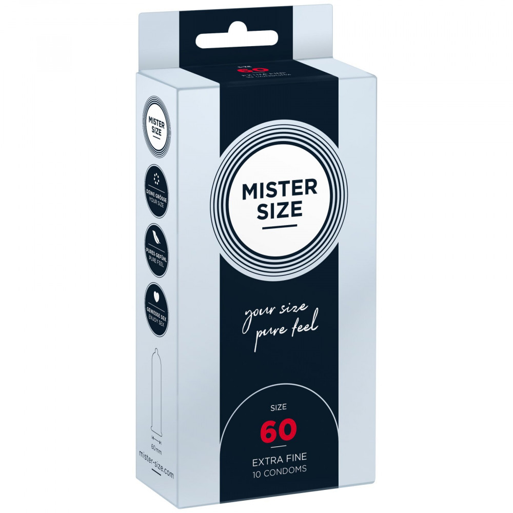 Секс игрушки - Презервативы Mister Size - pure feel - 60 (10 condoms), толщина 0,05 мм (мятая упаковка!!!)