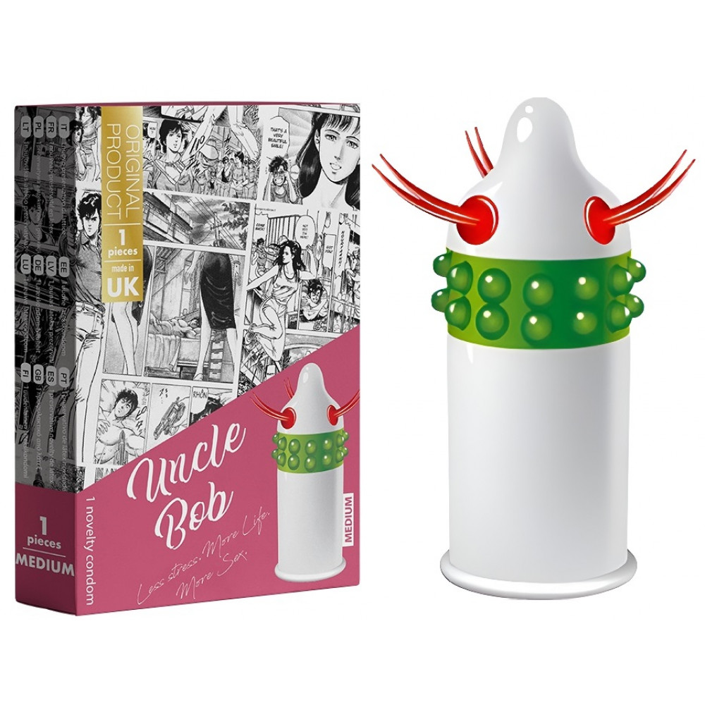 Різне - Насадка-презерватив одноразова з еластичними вусиками та кульками EGZO Uncle Bob