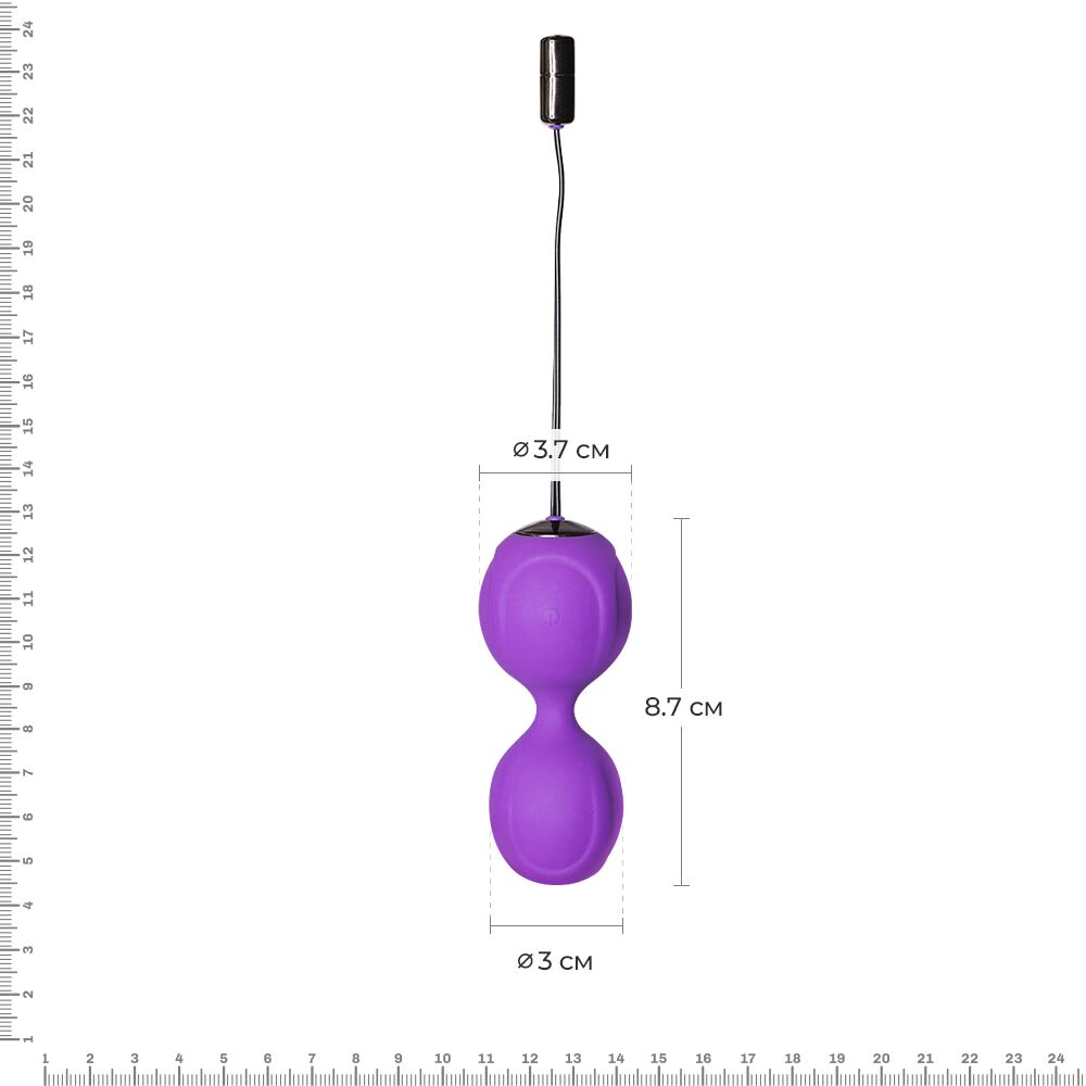 Вагинальные шарики - Вагинальные шарики с вибрацией Adrien Lastic Kegel Vibe Purple, диаметр 3,7см 5