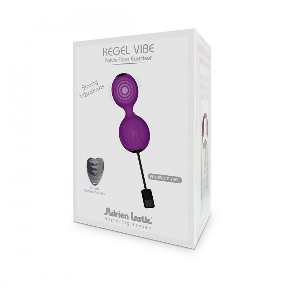 Вагинальные шарики - Вагинальные шарики с вибрацией Adrien Lastic Kegel Vibe Purple, диаметр 3,7см 2
