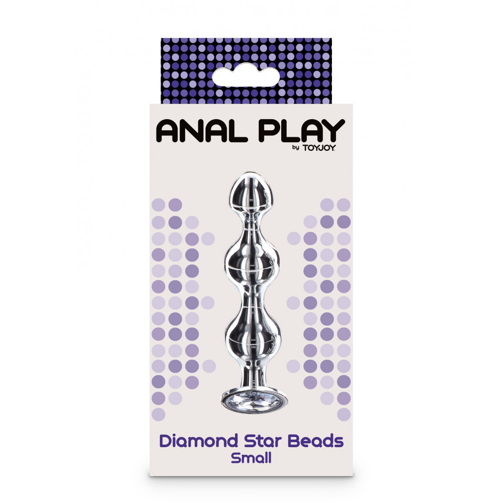 Секс игрушки - Анальная елка S . металлическая с камнем Diamond Star Beads ToyJoy 4