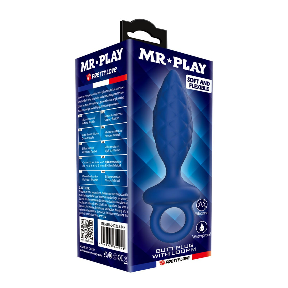  - Анальна пробка MR.PLAY - Butt Plug with Loop Size M, BI-040215-MR 7