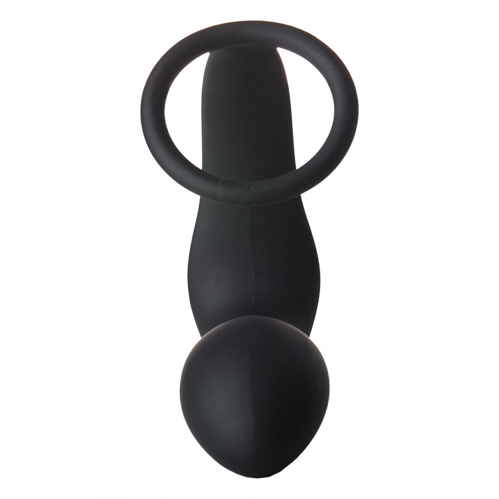 Анальные игрушки - Анальная пробка с эррекционным кольцом FANTASSTIC VIBRATING ANAL PLUG WITH COCKRING BLACK 2