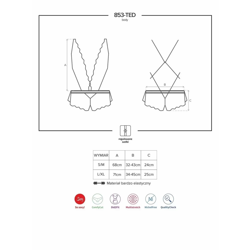 Разное - Боди кружевное Obsessive 853-TED-3 Teddy красное, L-XL 4