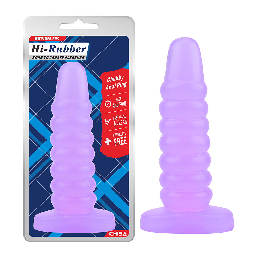 Анальные игрушки - Большая анальная пробка Chisa Hi-Rubber Chubby Anal Plug, фиолетовая