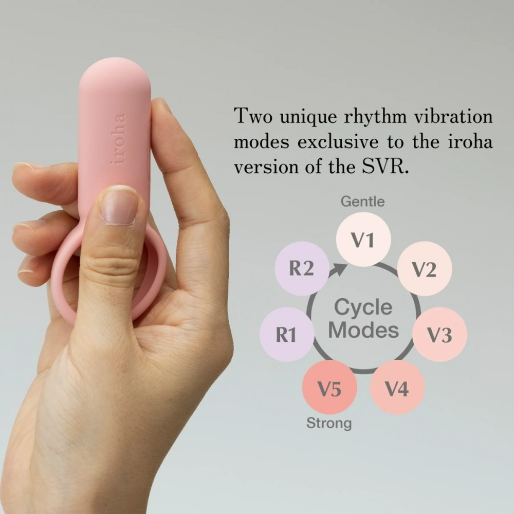 Секс игрушки - Эрекционное кольцо с вибрацией SVR Iroha, силиконовое, розовое, 9 х 3.8 см 4