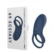 Ерекційне вібро-кільце Chisa 69 ECSTASY водонепроникний, 10 режимів, синій