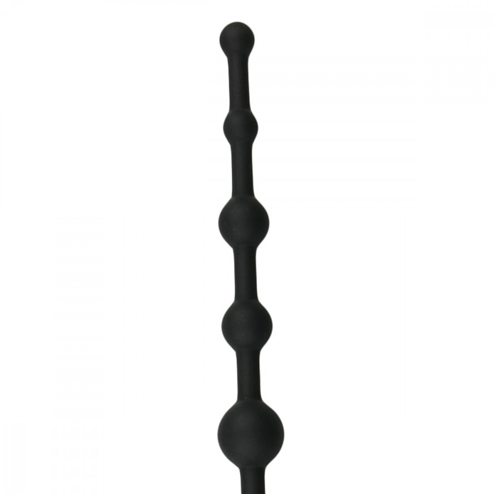 Анальные бусы и цепочки - ET106BLK Анальные бусы Long Anal Beads черные, 33.5 см x 2.5 см 1