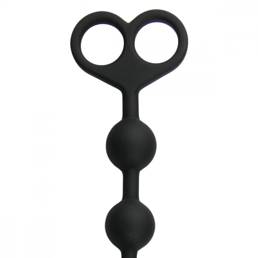 Анальные бусы и цепочки - ET106BLK Анальные бусы Long Anal Beads черные, 33.5 см x 2.5 см 2