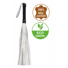 Флогер з комбінованої шкіри Flirty COMBO Leather - Black & Pearl, BM-00014