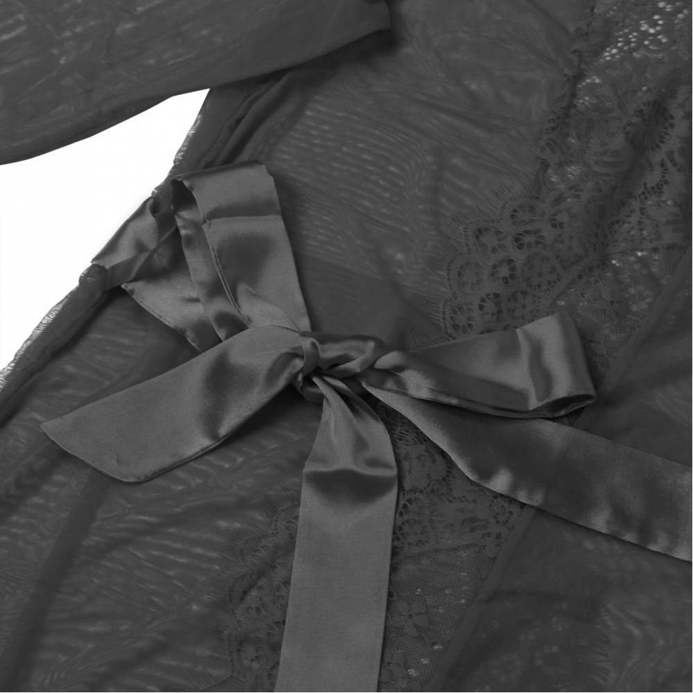 Різне - Халатик Star Night з візерунками та поясом, чорний, XS-S 4