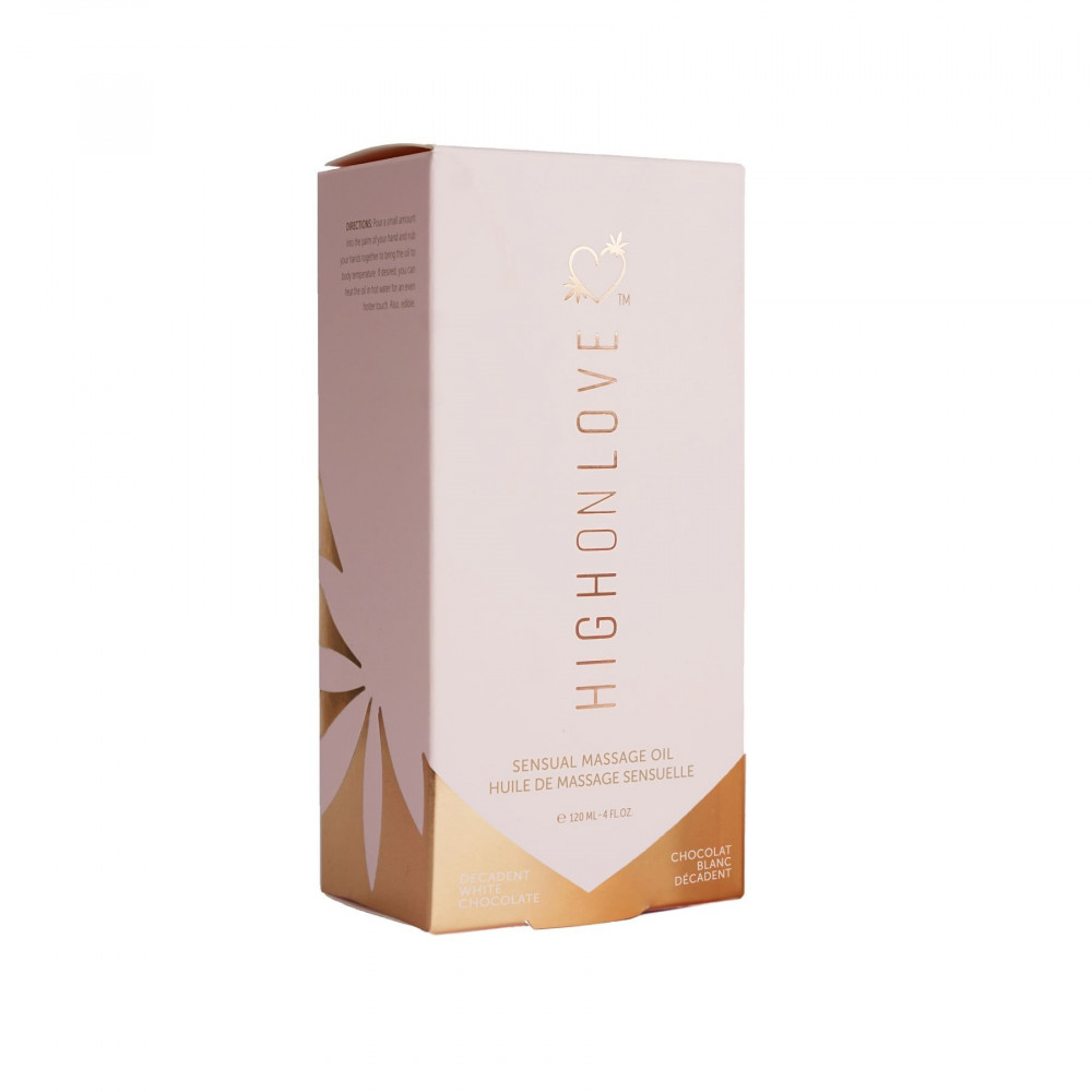 Массажные масла - Массажное масло HighOnLove Massage Oil - Decadent White Chocolate (120 мл) с маслом семян конопли 1