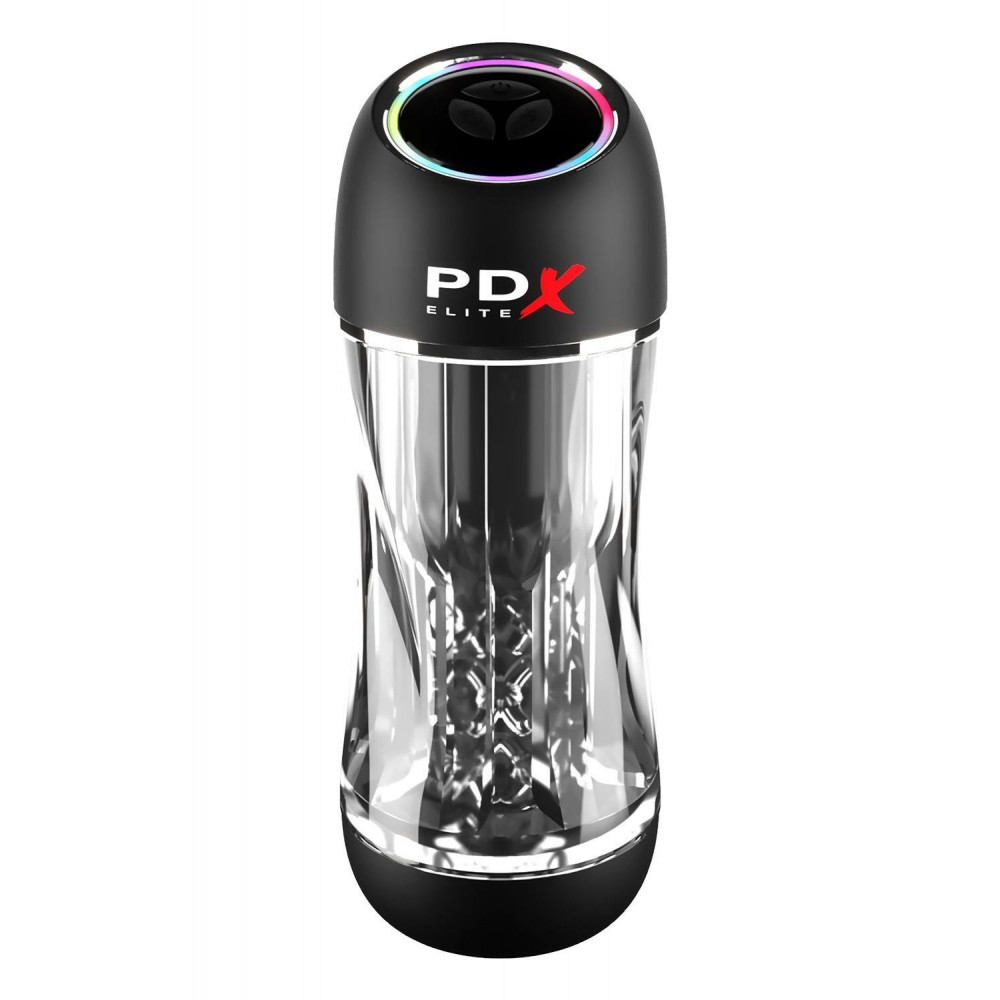 Мастурбаторы с вибрацией - Мастурбатор Pipedream PDX Elit Viewtube Pro Clear с вибрацией и вакуумом, 23 см