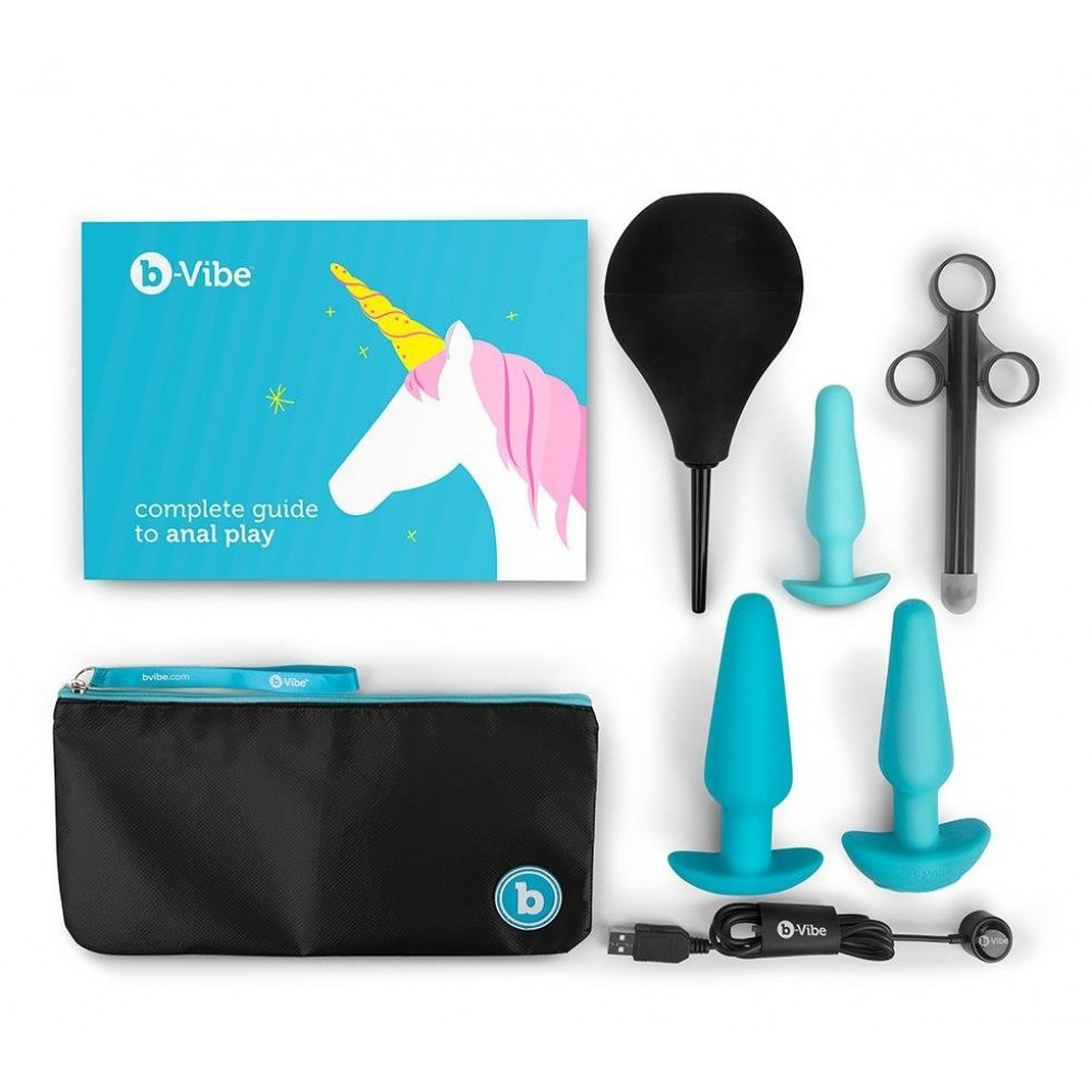 Секс боксы - Набор для анального секса B-Vibe Anal Training 7 предметов, синий