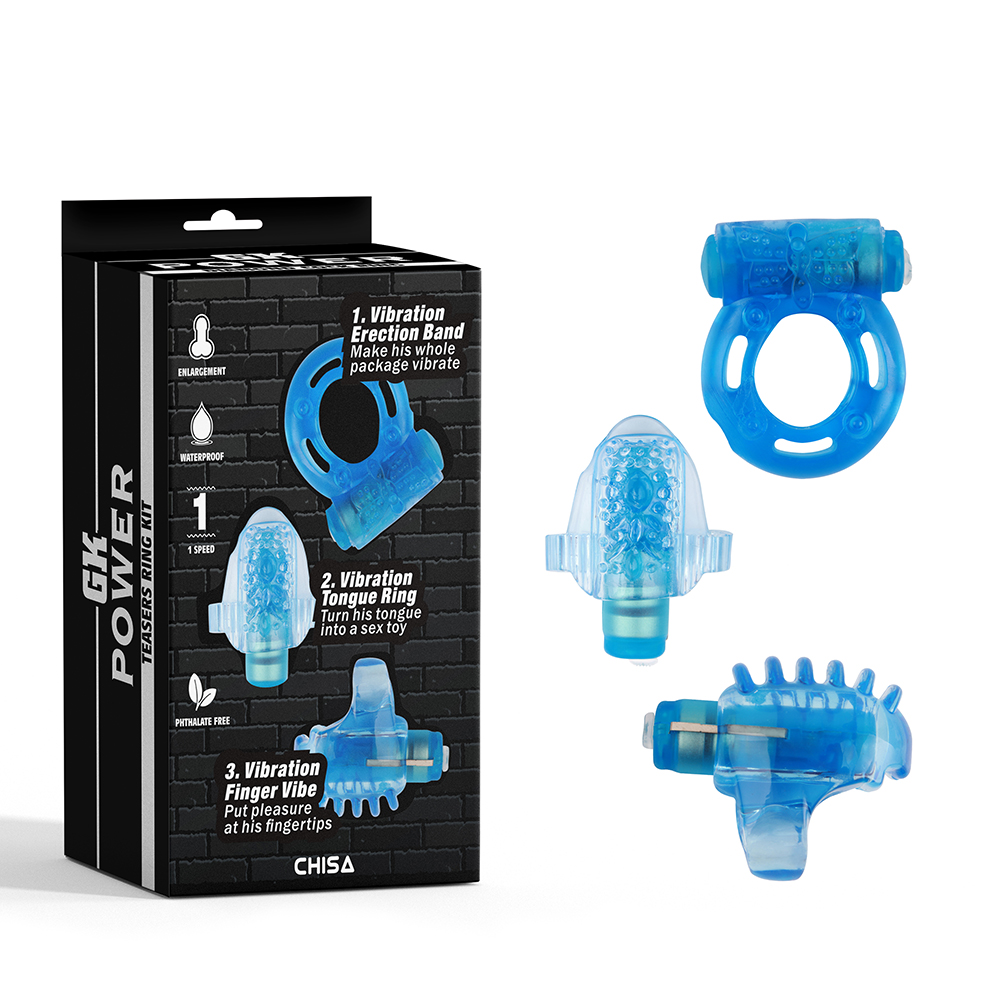 Подарочные наборы - Набор вибро игрушек Chisa Teasers Ring Kit-BLUE