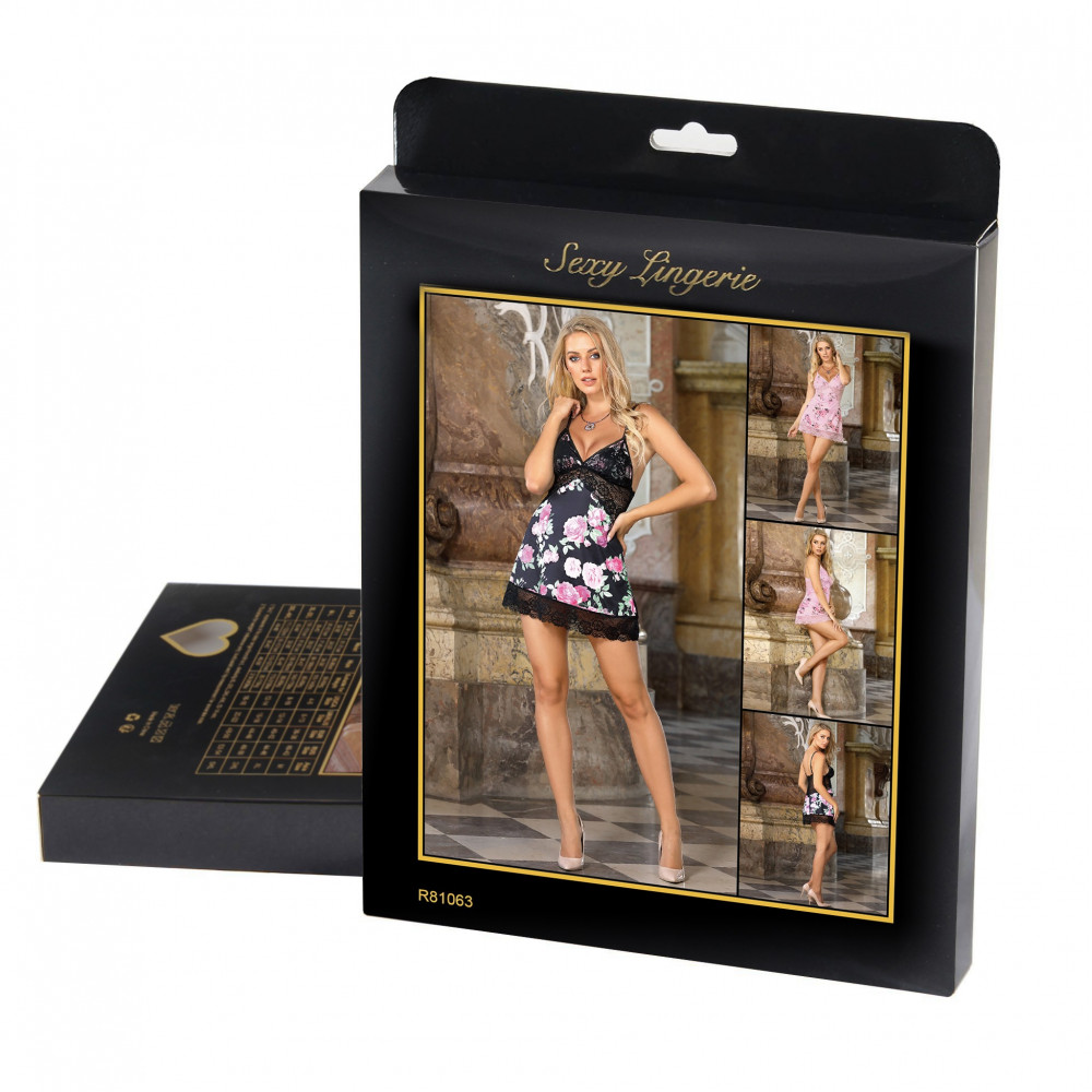 Різне - Сукня чорна з квітковим принтом Star Night з трусиками в комплекті, М 4