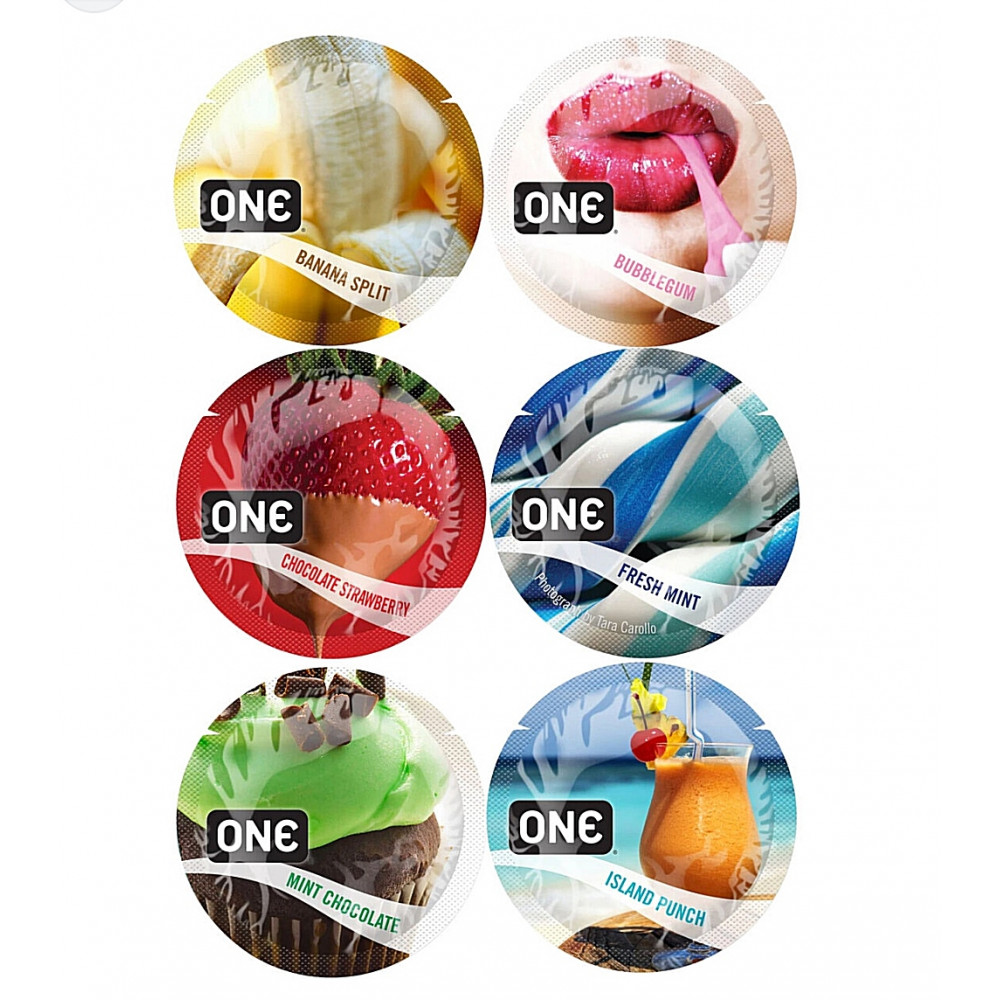 Різне - Набір оральних презерватив One Flavor Waves Mint Chocolate зі смаком м'яти з шоколадом (ціна за 5 шт) 1