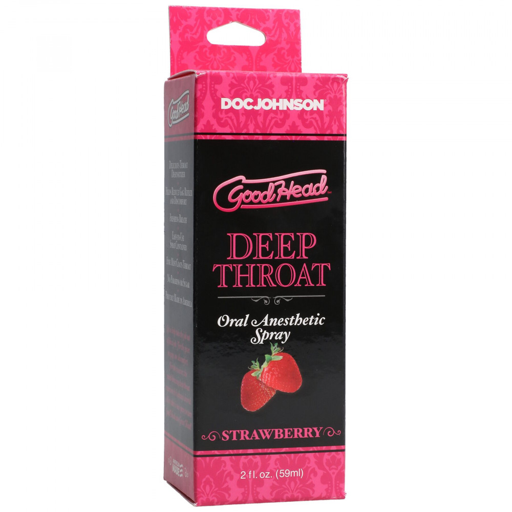 Стимулирующие средства и пролонгаторы - Спрей для минета Doc Johnson GoodHead DeepThroat Spray – Sweet Strawberry 59 мл для глубокого минета 1