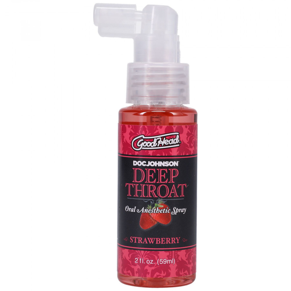 Стимулирующие средства и пролонгаторы - Спрей для минета Doc Johnson GoodHead DeepThroat Spray – Sweet Strawberry 59 мл для глубокого минета