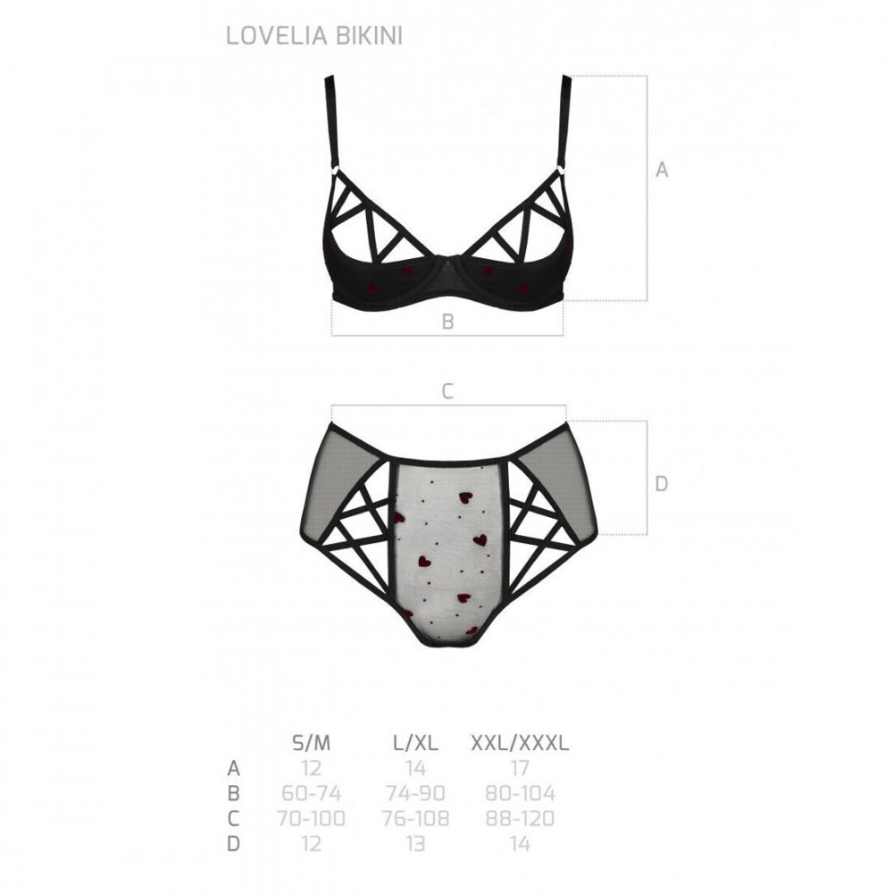 Эротические комплекты - Эротический комплект с рисунком LOVELIA BIKINI black L/XL - Passion 1