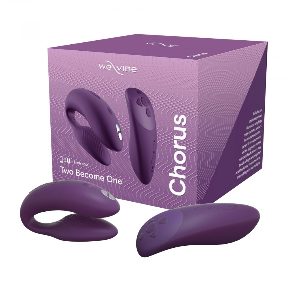 Вибраторы для пар - Смарт-вибратор для пар We-Vibe Chorus Purple, сенсорное управление вибрациями сжатием пульта 4