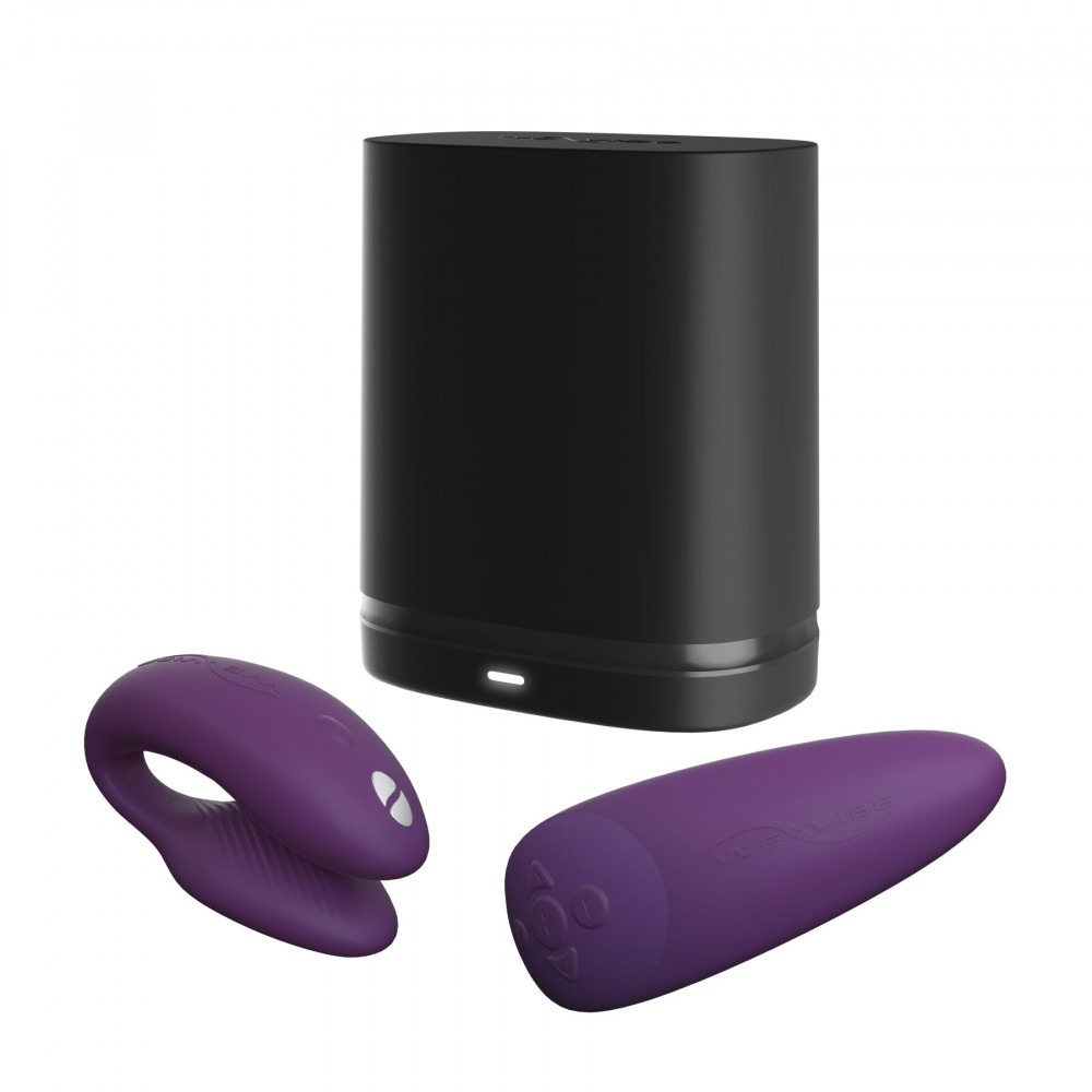 Вибраторы для пар - Смарт-вибратор для пар We-Vibe Chorus Purple, сенсорное управление вибрациями сжатием пульта 7