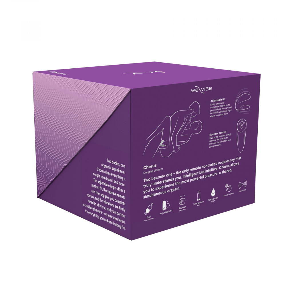 Вибраторы для пар - Смарт-вибратор для пар We-Vibe Chorus Purple, сенсорное управление вибрациями сжатием пульта 2