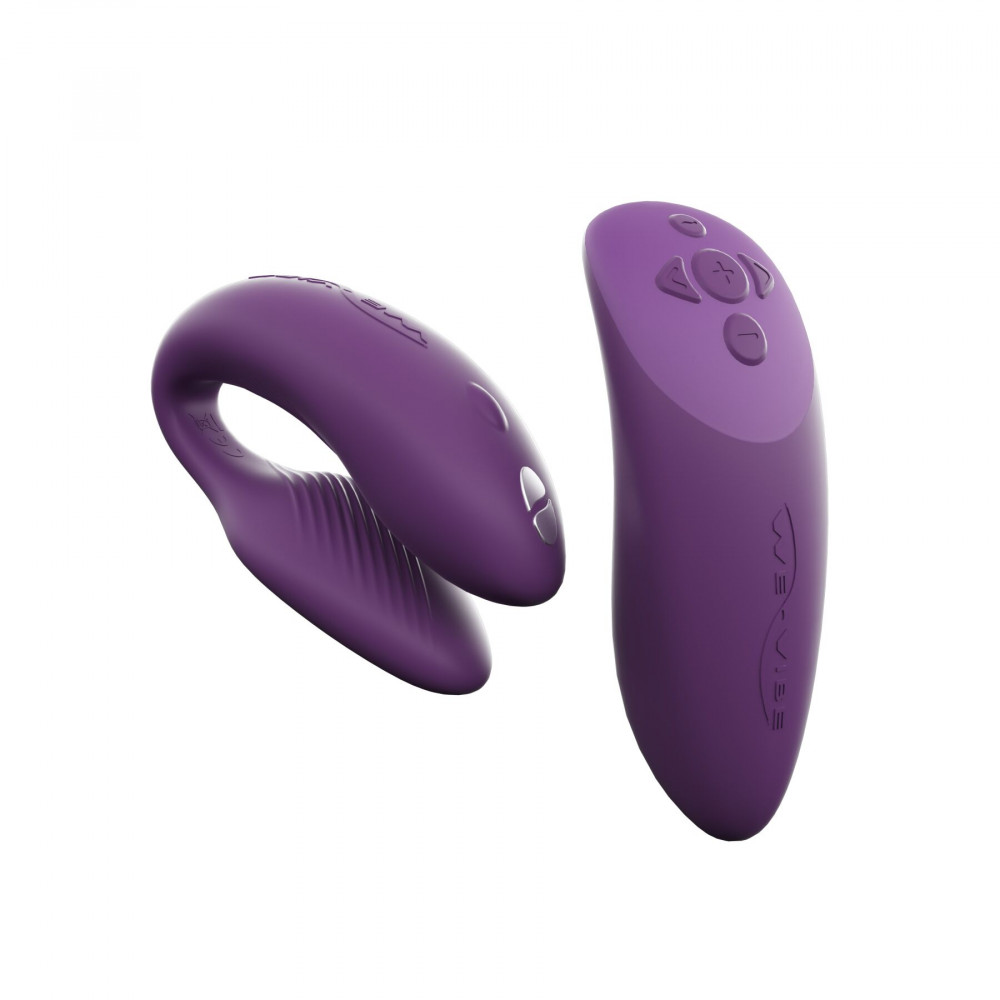 Вибраторы для пар - Смарт-вибратор для пар We-Vibe Chorus Purple, сенсорное управление вибрациями сжатием пульта 12