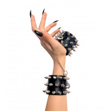 Наручники с шипами Art of Sex - Rose Spiked Leather Handcuffs, натуральная кожа