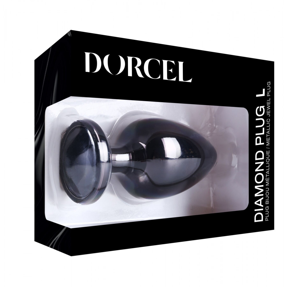 Анальная пробка - Металлическая анальная пробка с кристаллом Dorcel Diamond Plug Black L 2