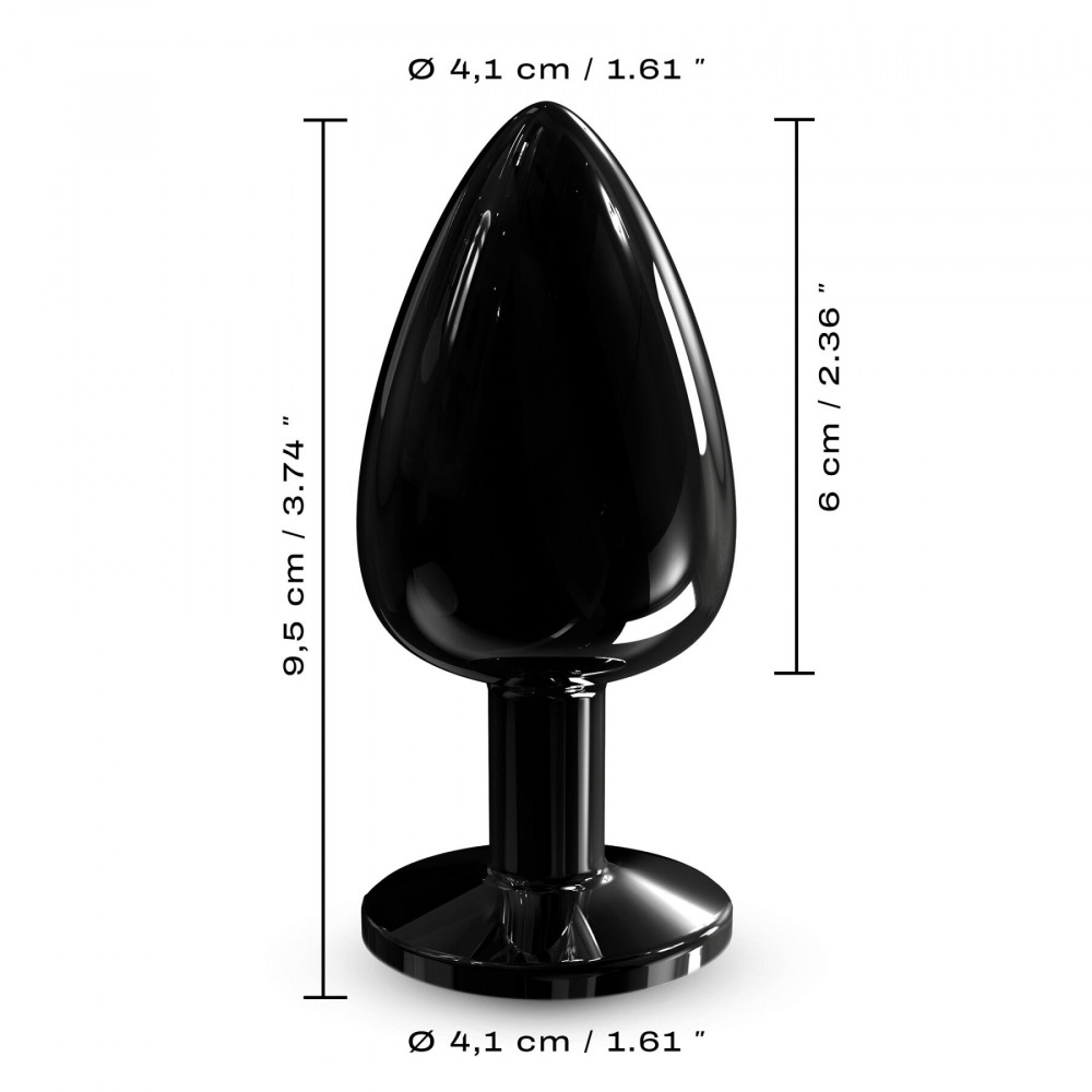 Анальная пробка - Металлическая анальная пробка с кристаллом Dorcel Diamond Plug Black L 4