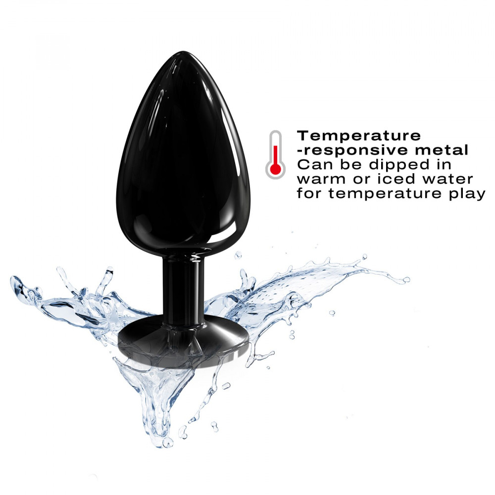 Анальная пробка - Металлическая анальная пробка с кристаллом Dorcel Diamond Plug Black L 5