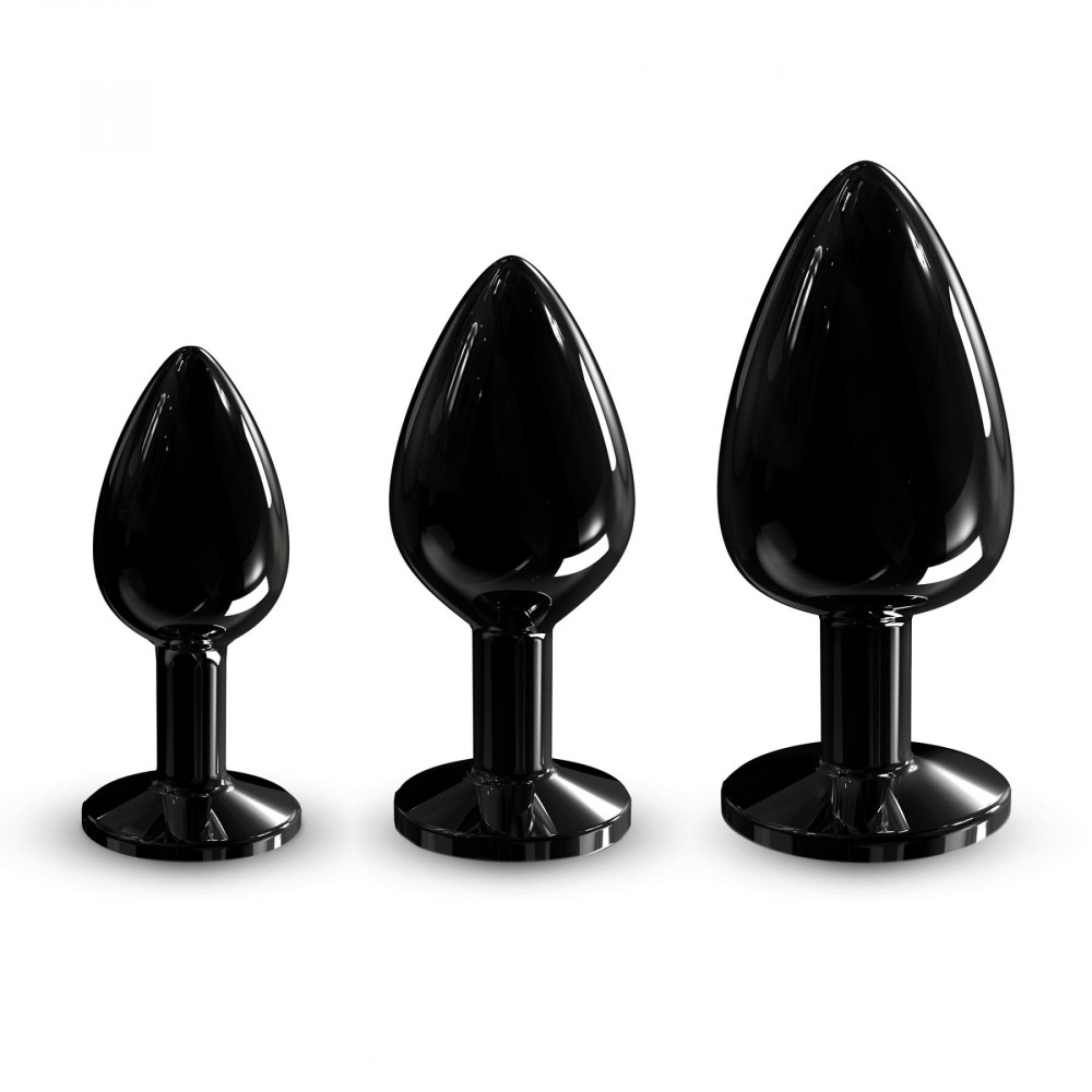 Анальная пробка - Металлическая анальная пробка с кристаллом Dorcel Diamond Plug Black L 3