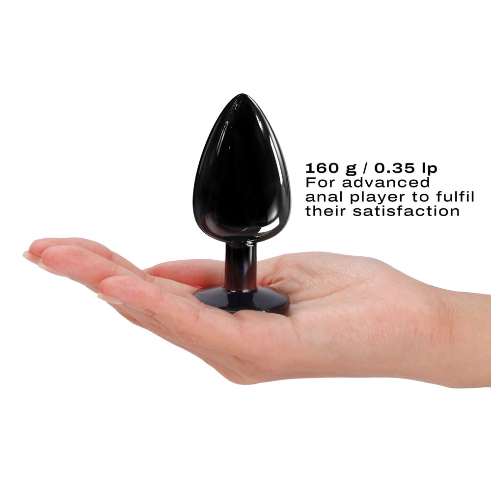 Анальная пробка - Металлическая анальная пробка с кристаллом Dorcel Diamond Plug Black L 6