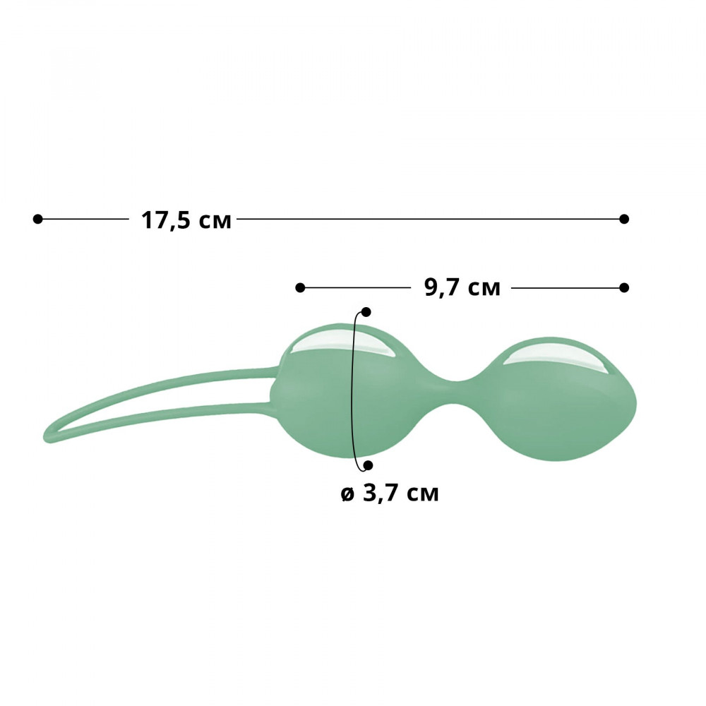 Вагинальные шарики - Вагинальные шарики Fun Factory SMARTBALLS DUO, фисташково-белые, 2 шт, диаметр 3,2 и 3,6 см 1