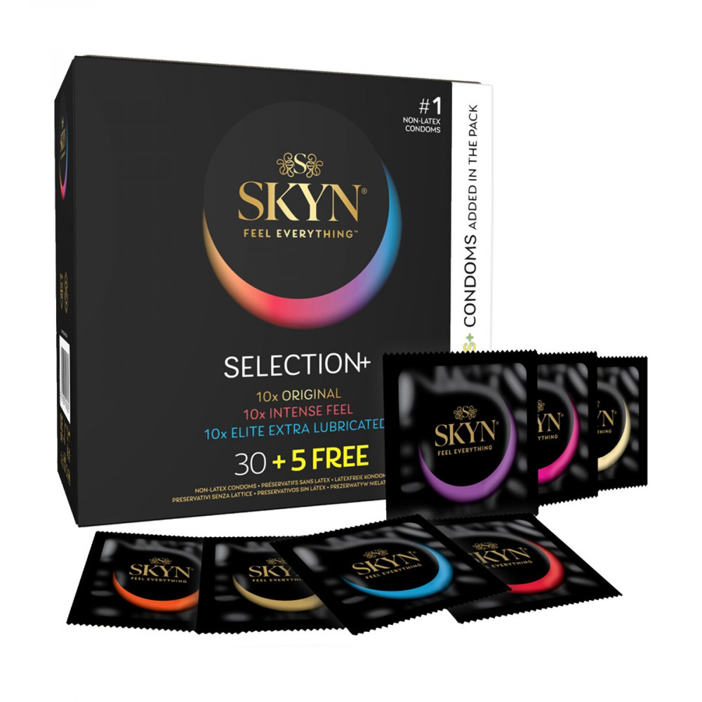 Презервативы - Набор безлатексных презервативов SKYN Selection: Original+Intense Feel+Elite Extra Lubricated, 35 шт