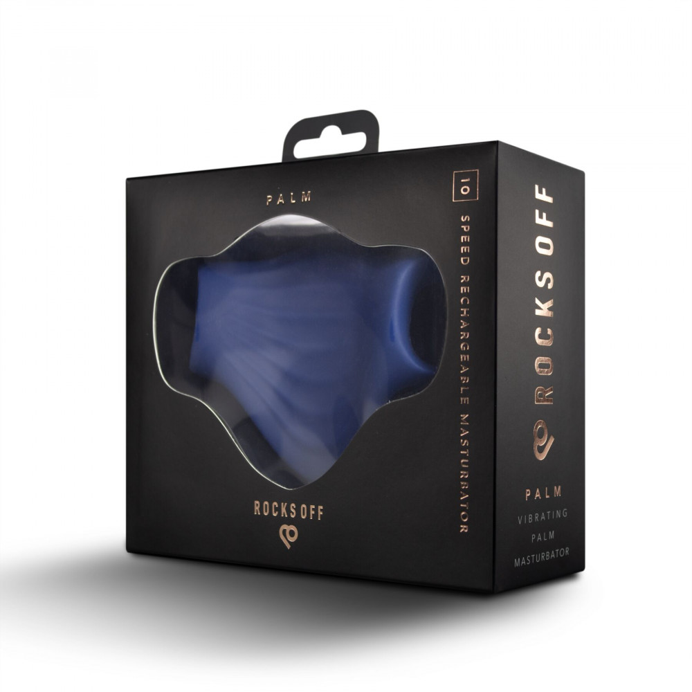 Мастурбаторы с вибрацией - Мастурбатор Rocks Off Palm Blue, петли для пальцев, 10 режимов 6