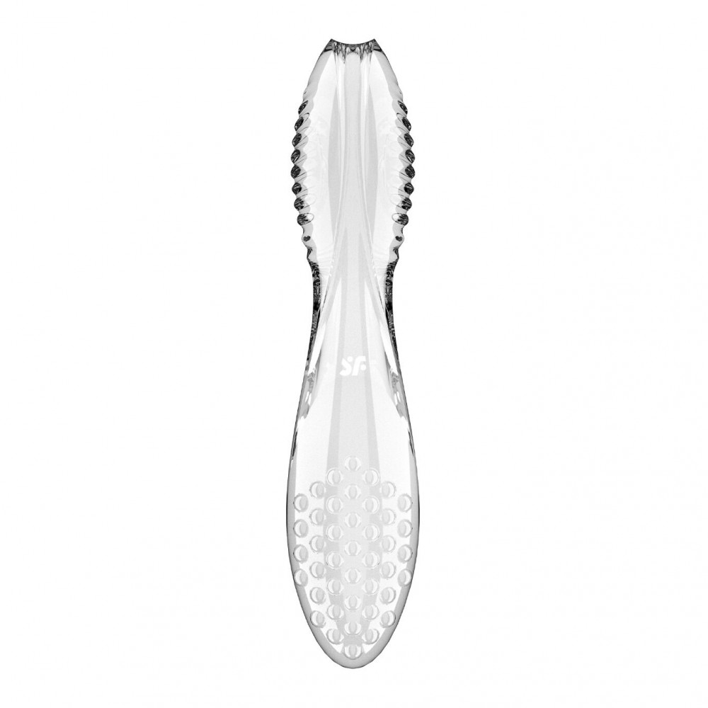 Фалоімітатор - Двосторонній скляний дилдо Satisfyer Dazzling Crystal 2 Transparent 2