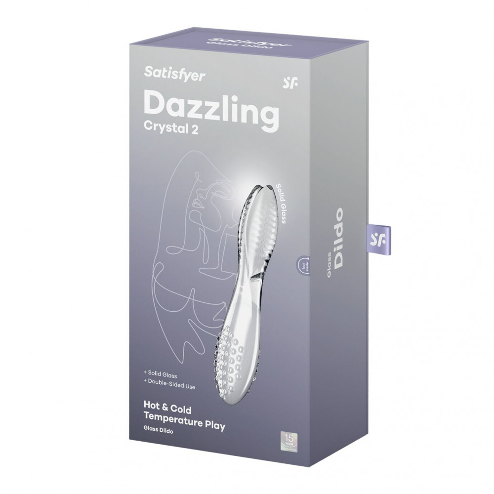 Фалоімітатор - Двосторонній скляний дилдо Satisfyer Dazzling Crystal 2 Transparent 4