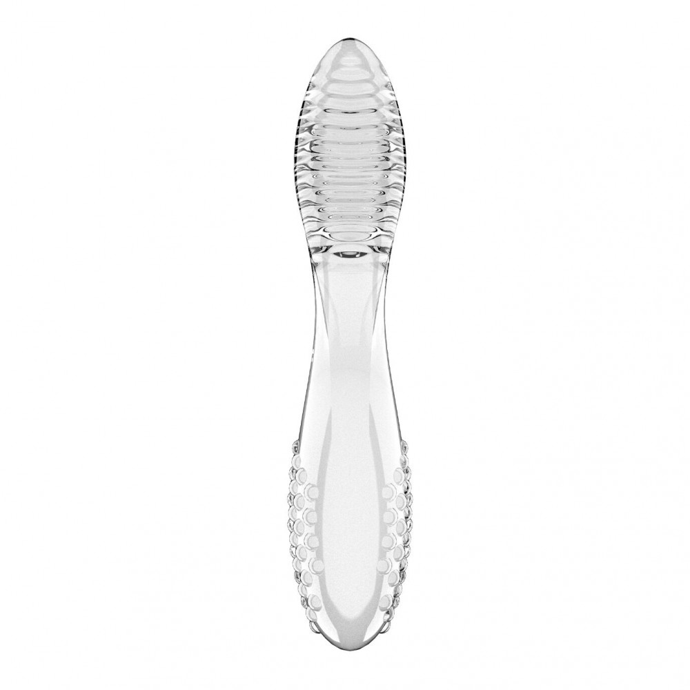 Фалоімітатор - Двосторонній скляний дилдо Satisfyer Dazzling Crystal 2 Transparent