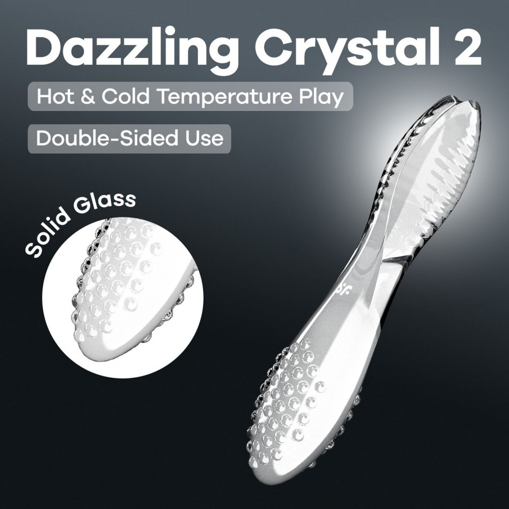Фалоімітатор - Двосторонній скляний дилдо Satisfyer Dazzling Crystal 2 Transparent 5