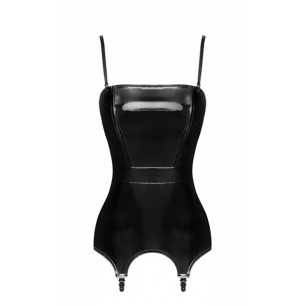  - Корсет із підв'язками для панчіх Noir Handmade F381 Dominae Venom PVC corset-belt XS 5