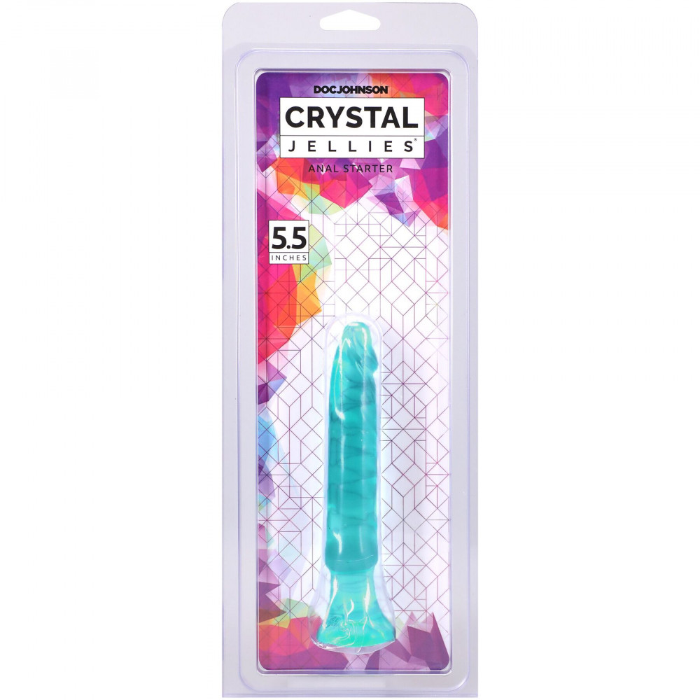 Фалоімітатор - Дилдо Doc Johnson Crystal Jellies - Anal Starter - 5.5 Inches - Teal 1