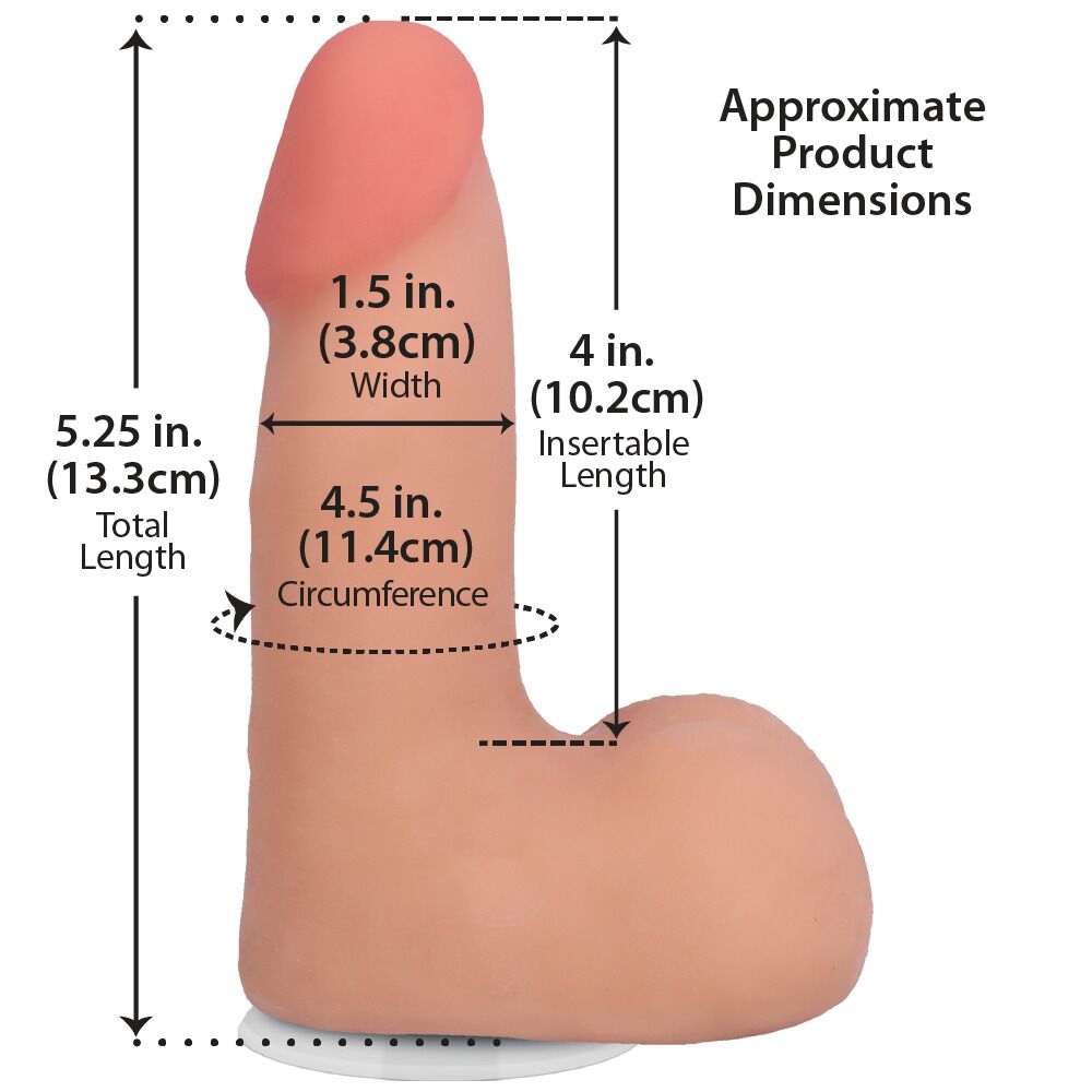 Фалоімітатор - Фалоімітатор Doc Johnson The Realistic Cock ULTRASKYN - 5 Inch with Balls Vanilla 4