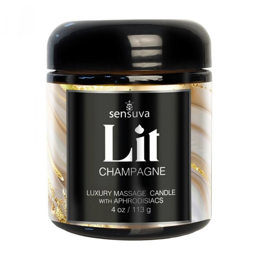Для масажу - Масажна свічка Sensuva Lit Champagne Massage Candle 113г